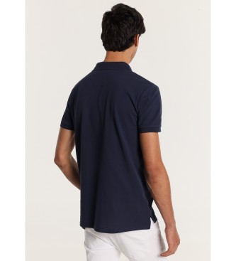 Lois Jeans LOIS JEANS - Kurzrmeliges Poloshirt mit zweifarbigen Streifen auf der Brust in Marineblau