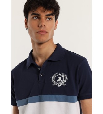 Lois Jeans LOIS JEANS - Short sleeve polo shirt with two-tone stripes on the chest in navy blue