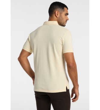 Lois Jeans Klassisches beigefarbenes Kurzarm-Poloshirt