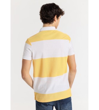 Lois Jeans Polo met korte mouwen en horizontale strepen geel