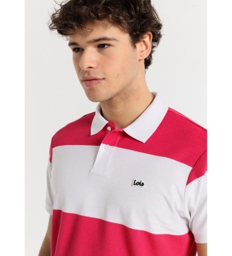 Lois Jeans Short sleeve horizontal striped polo red