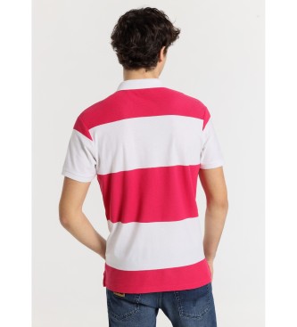 Lois Jeans Kurzrmeliges Poloshirt mit Querstreifen rot