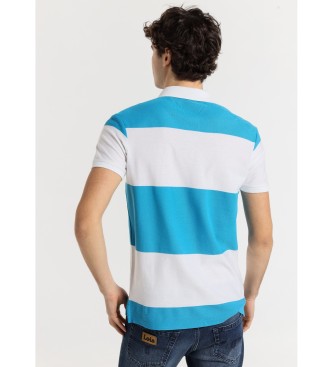 Lois Jeans Kurzarm-Poloshirt mit blauen Querstreifen