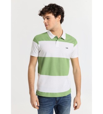 Lois Jeans Poloshirt met korte mouwen en groene horizontale strepen