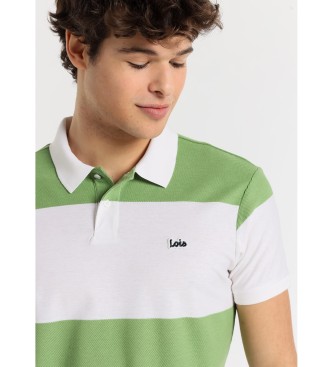 Lois Jeans Polo majica s kratkimi rokavi z zelenimi vodoravnimi črtami