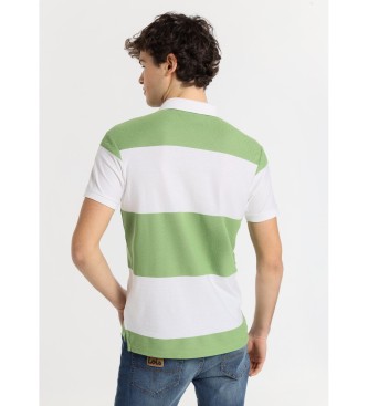 Lois Jeans Polo majica s kratkimi rokavi z zelenimi vodoravnimi črtami
