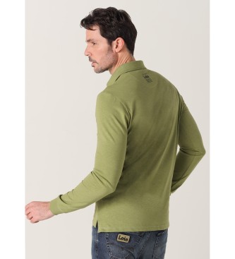 Lois Jeans Polo majica z dolgimi rokavi in zelenim žepom