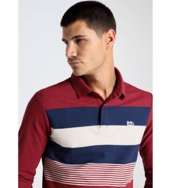 Lois Jeans LOIS JEANS - Long sleeve polo shirt with burgundy yarn stripes