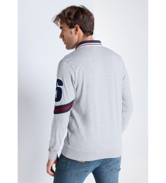 Lois Jeans Polo a manica lunga con toppe grigie sulle maniche