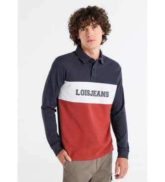 Lois Jeans Camisa plo em tecido piqu azul-marinho