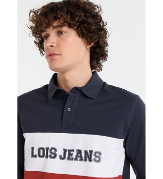 Lois Jeans Camisa plo em tecido piqu azul-marinho