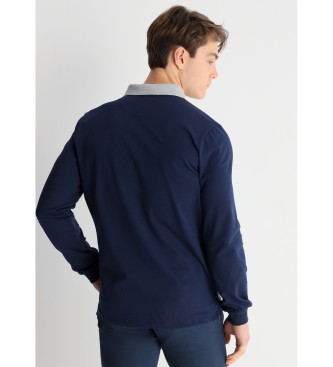 Lois Jeans Langrmet tricolore poloshirt med grt logo