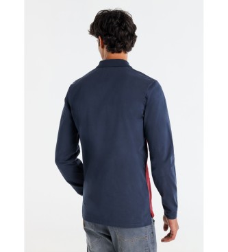 Lois Jeans Tricolour polotröja med röd logotyp
