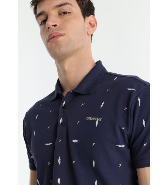 Lois Jeans Granatowa koszulka polo z nadrukiem