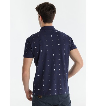 Lois Jeans Granatowa koszulka polo z nadrukiem