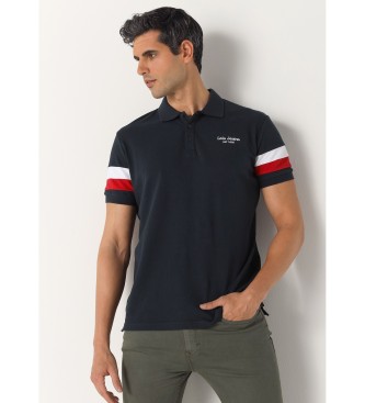 Lois Jeans Short sleeve polo shirt with navy stripes on sleeves