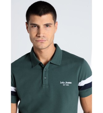 Lois Jeans LOIS JEANS - Short sleeve polo shirt with stripes on sleeves green