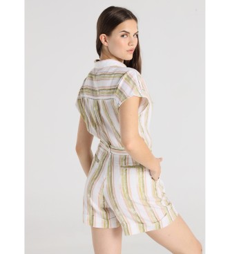 Lois Jeans Short -Multicolour striped striped print with acurela effect