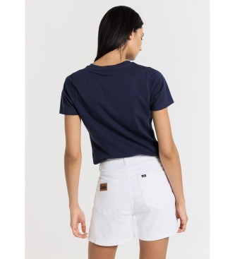 Lois Jeans Short color mom fit - Tiro largo 5 bolsillos blanco