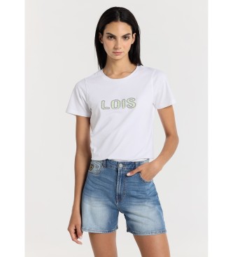 Lois Jeans Shorts in denim mom fit - Blu lungo tiro