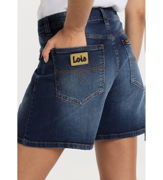 Lois Jeans Shorts in denim mom fit - Vita lunga blu scuro
