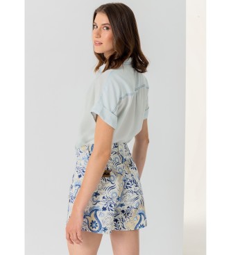 Lois Jeans Denim shorts mom fit - Long cut multicolour paisley print