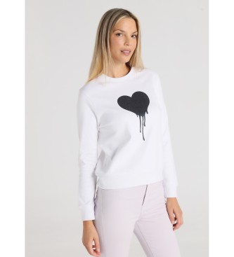 Lois Jeans Sweatshirt Heart Sugar White