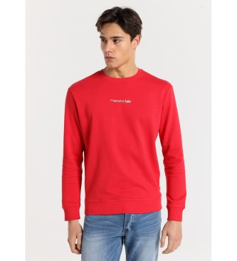 Lois Jeans Basic sweatshirt med trykt tekst p brystet i rdt