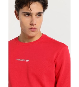 Lois Jeans Basic sweatshirt with printed text on the chest in red