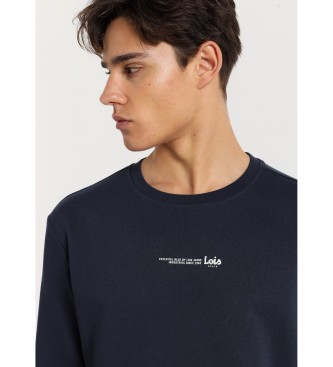 Lois Jeans Basic-Sweatshirt mit aufgedrucktem Text auf der Brust navy blau