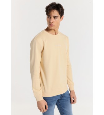Lois Jeans Basic sweatshirt med trykt tekst p brystet brun