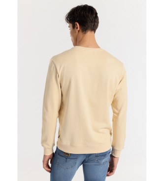 Lois Jeans Basic sweatshirt med trykt tekst p brystet brun
