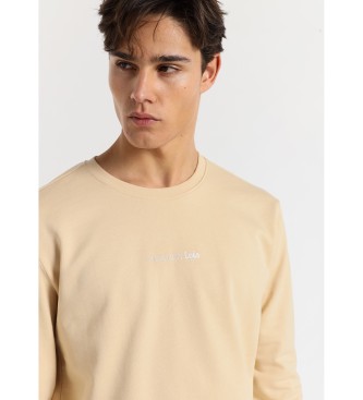 Lois Jeans Basic sweatshirt met geprinte tekst op de borst bruin
