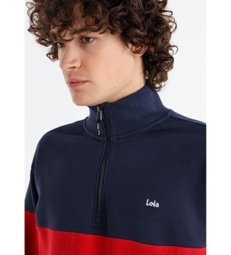 Lois Jeans Sweatshirt com fecho de correr perkins vermelho