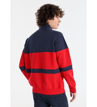 Lois Jeans Sweatshirt com fecho de correr perkins vermelho