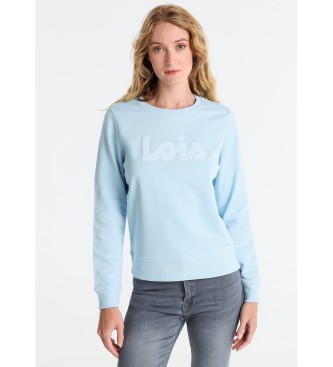 Lois Jeans Basic sweatshirt med pufftryck och logotyp bl