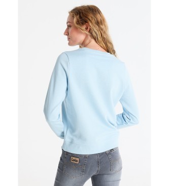 Lois Jeans Sweatshirt bsica com logtipo estampado em puff azul