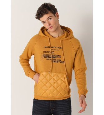 Lois Jeans Sweatshirt med huva och grafiskt tryck gul