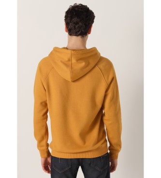 Lois Jeans Sweatshirt mit Kapuze und Grafikdruck gelb