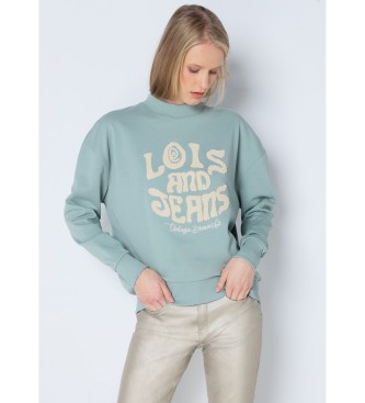 Lois Jeans LOIS JEANS - Camisola de chenille verde com gola box