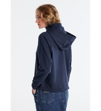 Lois Jeans Sweat  capuche dtachable avec boutons marine