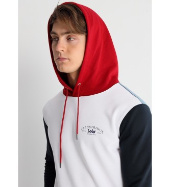 Lois Jeans White hooded sweatshirt with colour block design