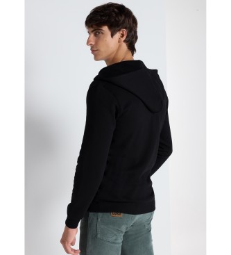Lois Jeans LOIS JEANS - Schwarzes Sweatshirt mit Reiverschluss und schwarzer Kapuze