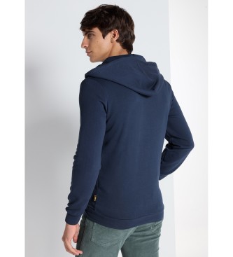 Lois Jeans LOIS JEANS - Navy hooded zip-up sweatshirt with hood