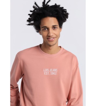 Lois Jeans Sweatshirt mit rosa Boxkragen