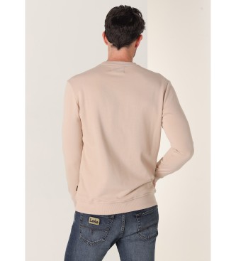 Lois Jeans Sudadera con cuello caja beige