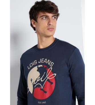 Lois Jeans LOIS JEANS - Sweatshirt med navy boxkrave