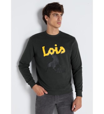 Lois Jeans LOIS JEANS - Jeans & jakker Logo-grn sweatshirt med bokskrave