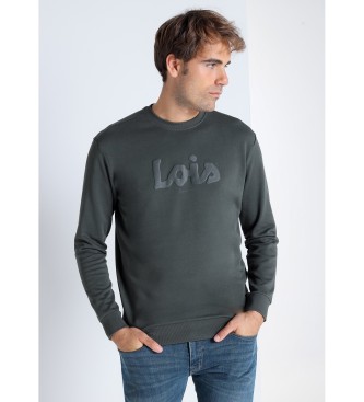 Lois Jeans Grn sweatshirt med boxig halsringning