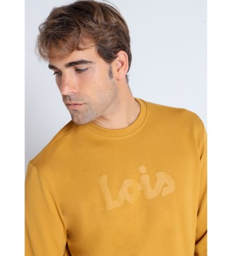Lois Jeans LOIS JEANS - Sennepsfarvet sweatshirt med kasseformet hals
